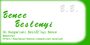 bence beslenyi business card